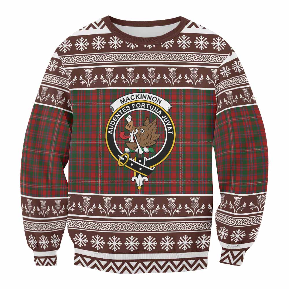 MacKinnon (McKinnon) Clan Tartan Christmas Sweatshirt with Family Crest - Tartan Vibes Clothing