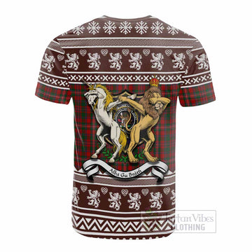 MacKinnon (McKinnon) Clan Tartan Crest Christmas Cotton T-shirt Coat of Arms Funny Style