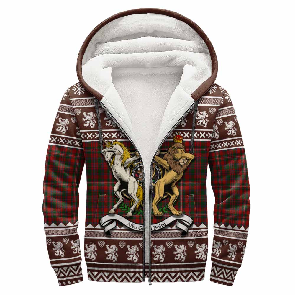 MacKinnon (McKinnon) Clan Tartan Crest Christmas Fleece Hoodie Coat of Arms Funny Style - Tartan Vibes Clothing