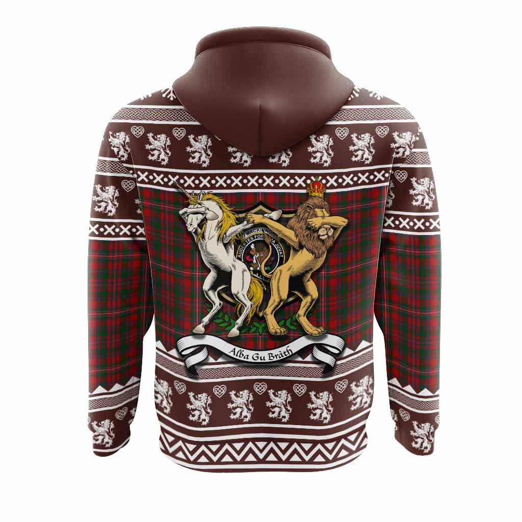 MacKinnon (McKinnon) Clan Tartan Crest Christmas Hoodie Coat of Arms Funny Style - Tartan Vibes Clothing