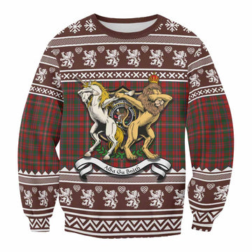 MacKinnon (McKinnon) Clan Tartan Crest Christmas Sweatshirt Coat of Arms Funny Style