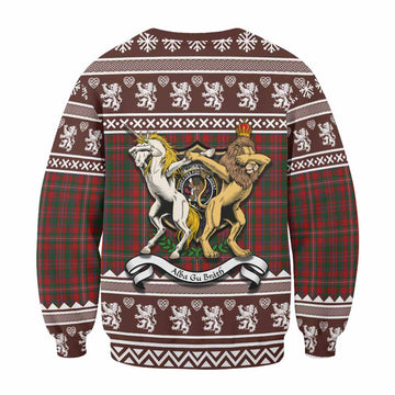MacKinnon (McKinnon) Clan Tartan Crest Christmas Sweatshirt Coat of Arms Funny Style