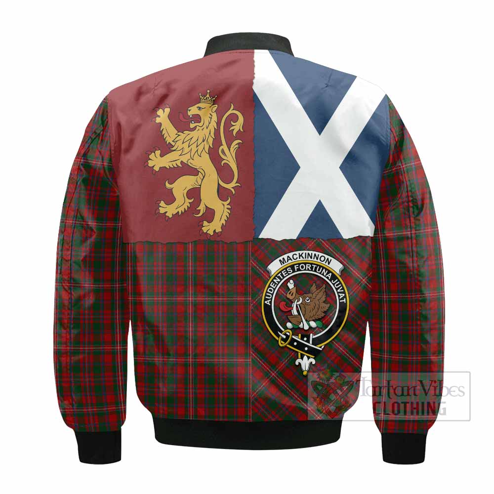 MacKinnon (McKinnon) Crest Tartan Bomber Jacket with Lion Rampant Saltire Style