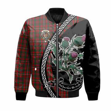 MacKinnon (McKinnon) Family Crest Tartan Bomber Jacket Alba Thistle Inspired