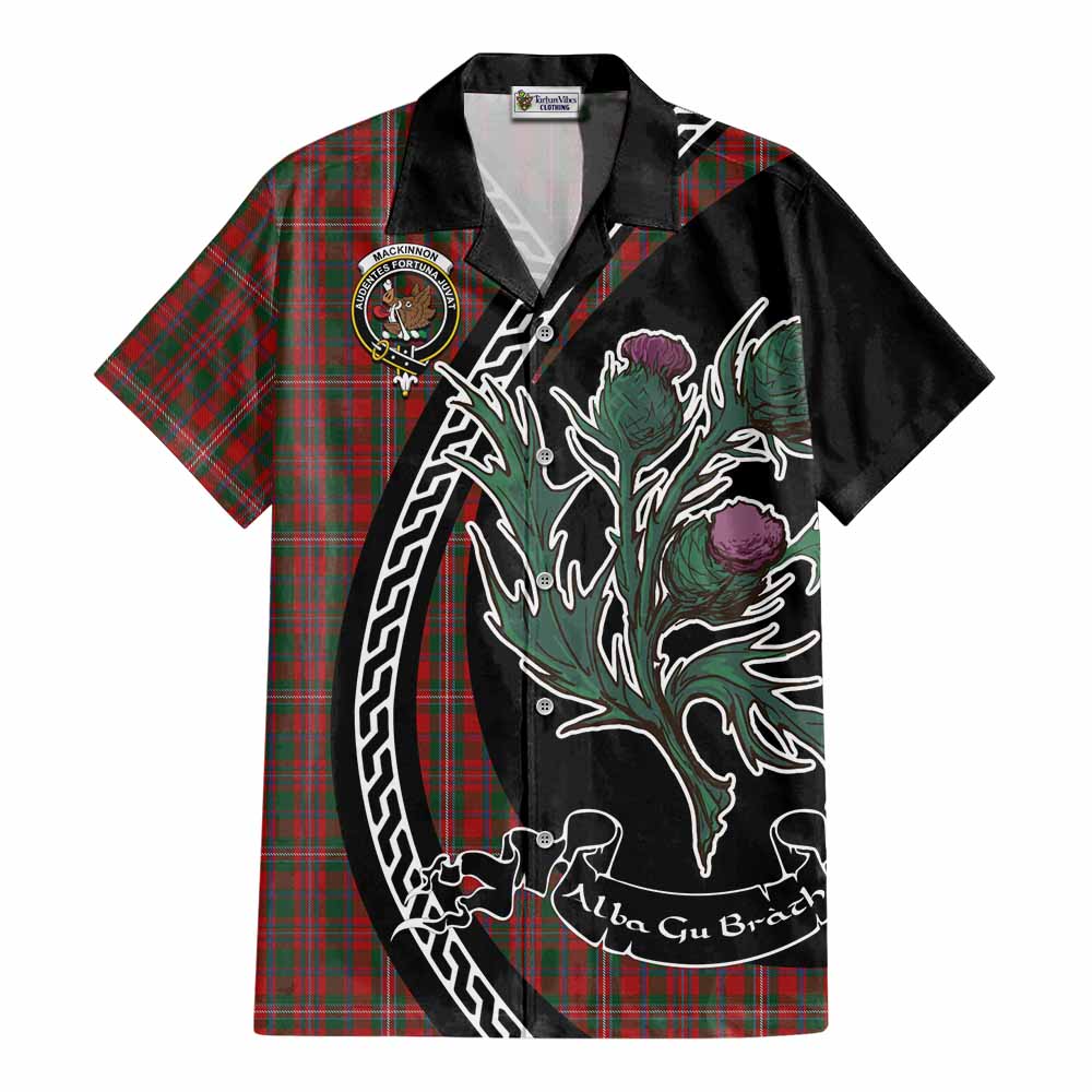 MacKinnon (McKinnon) Family Crest Tartan Cotton Hawaiian Shirt Alba Thistle Inspired - Tartan Vibes Clothing