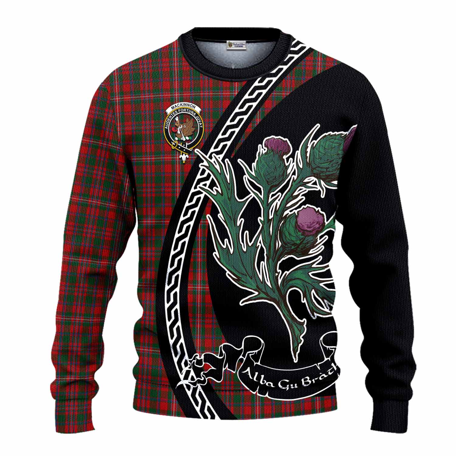 MacKinnon (McKinnon) Family Crest Tartan Knitted Sweater Alba Thistle Inspired - Tartan Vibes Clothing