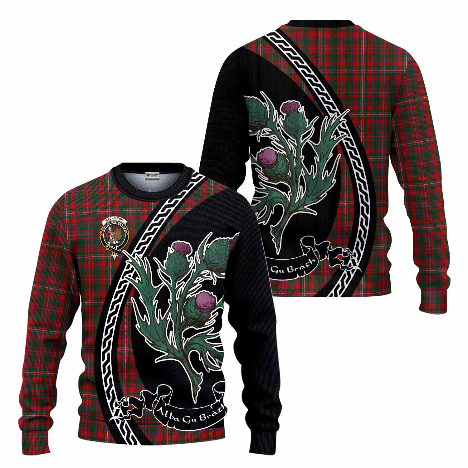 MacKinnon (McKinnon) Family Crest Tartan Knitted Sweater Alba Thistle Inspired - Tartan Vibes Clothing