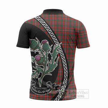 MacKinnon (McKinnon) Family Crest Tartan Zipper Polo Shirt Alba Thistle Inspired