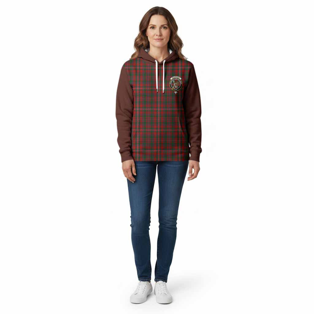 MacKinnon (McKinnon) Tartan Accent Cotton Hoodie with Family Crest