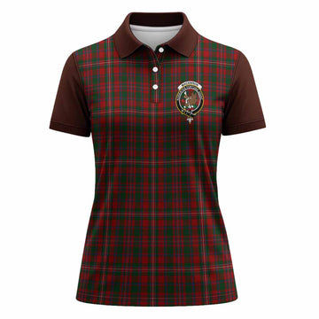 MacKinnon (McKinnon) Tartan Accent Women Polo Shirt with Family Crest