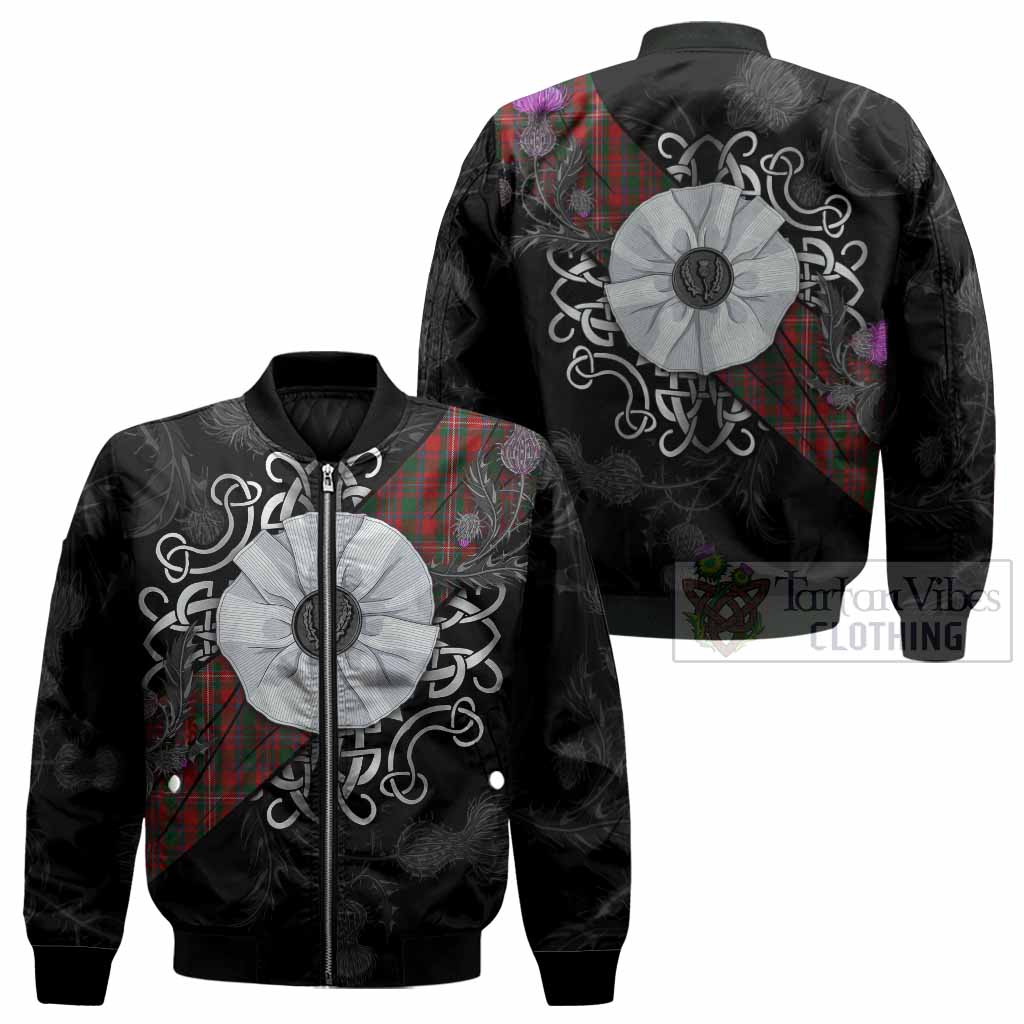 MacKinnon (McKinnon) Tartan Bomber Jacket Jacobite White Rose - Tartan Vibes Clothing