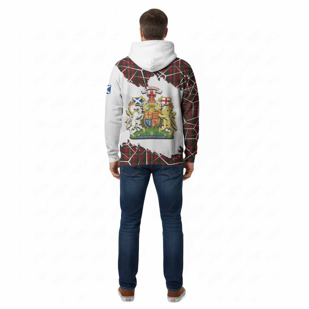 MacKinnon (McKinnon) Tartan Cotton Hoodie with Family Crest and Lion Rampant Grunge Style