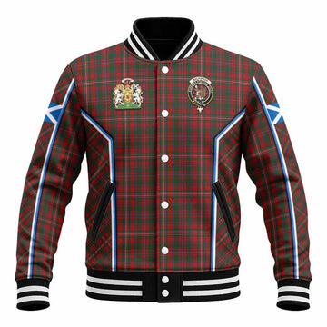 MacKinnon (McKinnon) Tartan Crest Baseball Jacket Scotland Coat of Arm Flag Style
