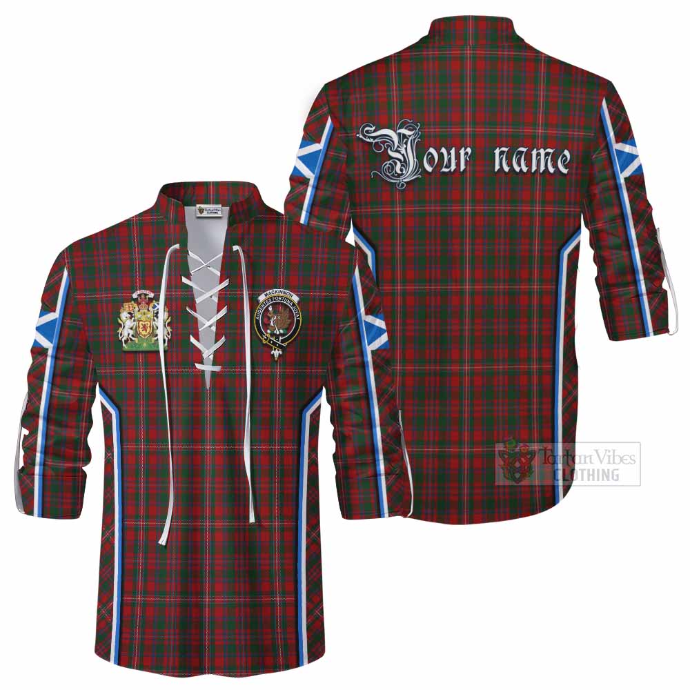MacKinnon (McKinnon) Tartan Crest Ghillie Kilt Shirt Scotland Coat of Arm Flag Style - Tartan Vibes Clothing