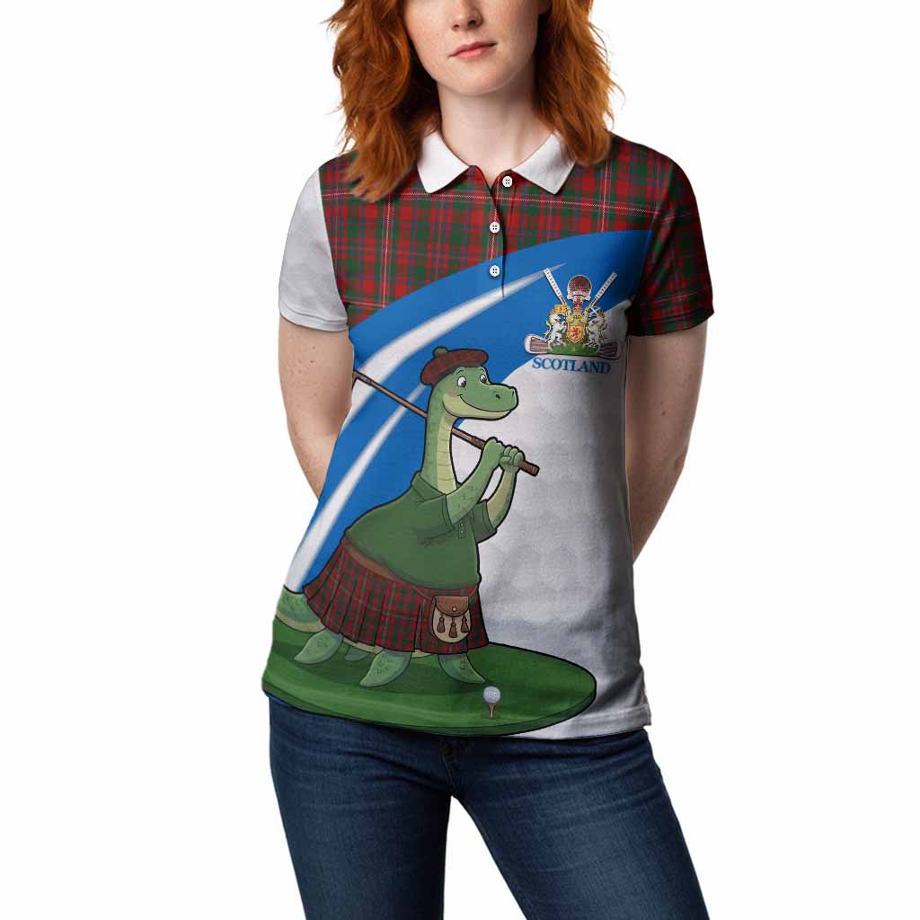 MacKinnon (McKinnon) Tartan Crest Golf Nessie Women Polo Shirt Loch Ness Monster Sporty Style