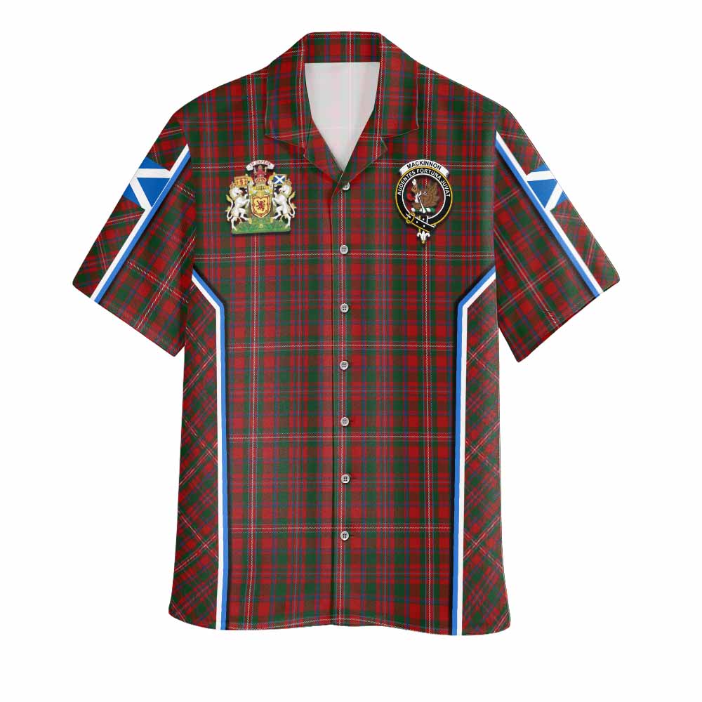 MacKinnon (McKinnon) Tartan Crest Hawaiian Shirt Scotland Coat of Arm Flag Style - Tartan Vibes Clothing