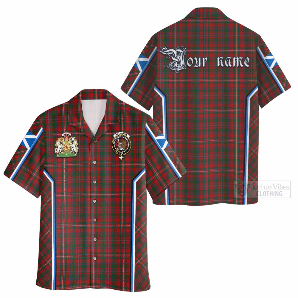 MacKinnon (McKinnon) Tartan Crest Hawaiian Shirt Scotland Coat of Arm Flag Style - Tartan Vibes Clothing