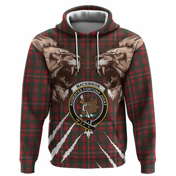 MacKinnon (McKinnon) Tartan Crest Hoodie Ferocious Lion Style