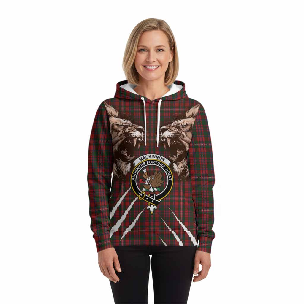 MacKinnon (McKinnon) Tartan Crest Hoodie Ferocious Lion Style