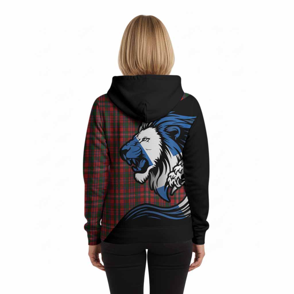 MacKinnon (McKinnon) Tartan Crest Hoodie Scottish Golden Lions Wave Flow