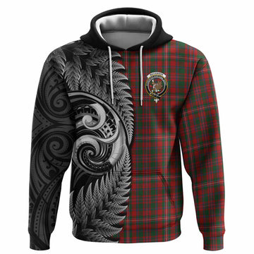 MacKinnon (McKinnon) Tartan Crest Hoodie With New Zealand Silver Fern Maori Koru