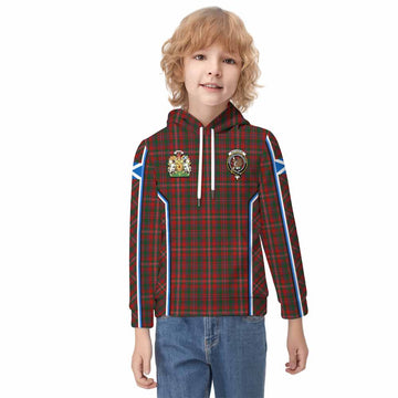 MacKinnon (McKinnon) Tartan Crest Kid Hoodie Scotland Coat of Arm Flag Style