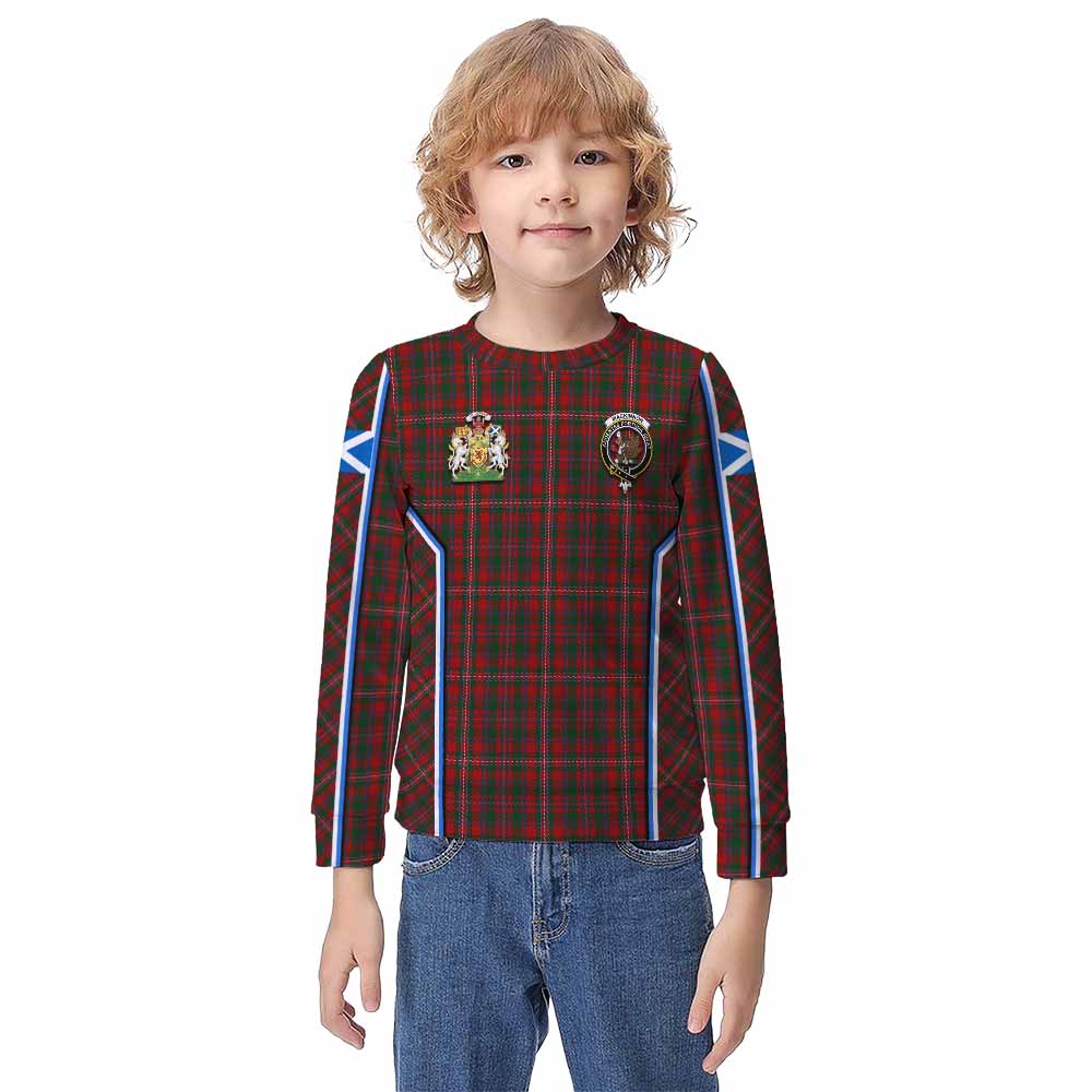 MacKinnon (McKinnon) Tartan Crest Kid Knitted Sweatshirt Scotland Coat of Arm Flag Style - Tartan Vibes Clothing