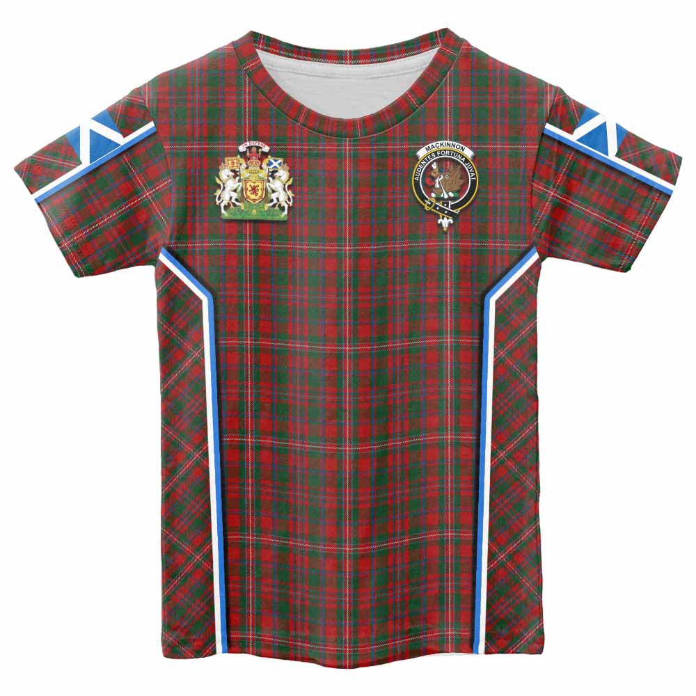 MacKinnon (McKinnon) Tartan Crest Kid T-shirt Scotland Coat of Arm Flag Style - Tartan Vibes Clothing