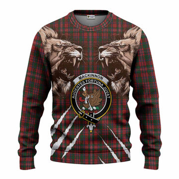 MacKinnon (McKinnon) Tartan Crest Knitted Sweater Ferocious Lion Style