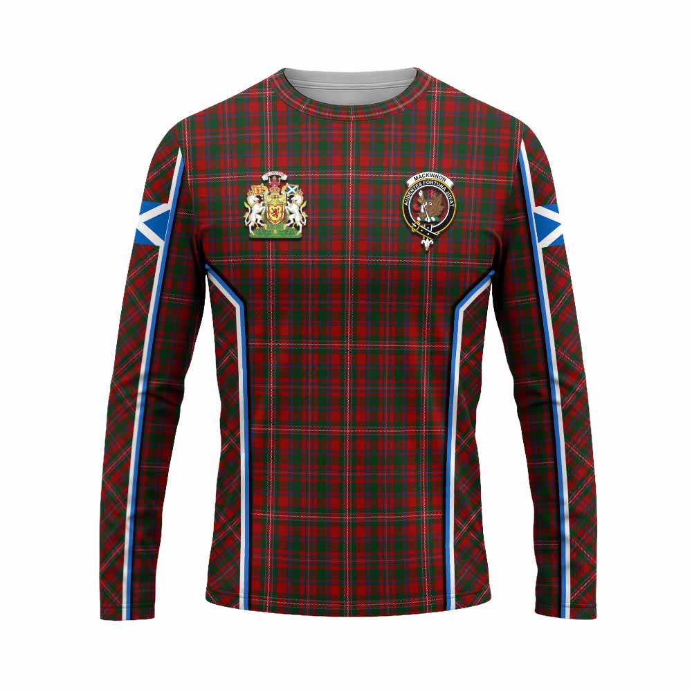 MacKinnon (McKinnon) Tartan Crest Long Sleeve T-Shirt Scotland Coat of Arm Flag Style - Tartan Vibes Clothing