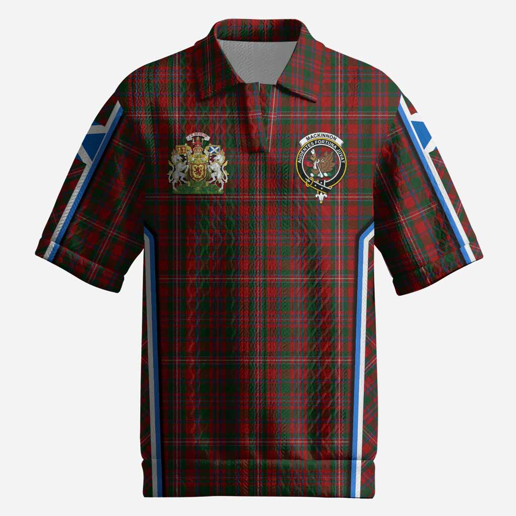 MacKinnon (McKinnon) Tartan Crest Men’s Polo Sweater Top Scotland Coat of Arm Flag Style