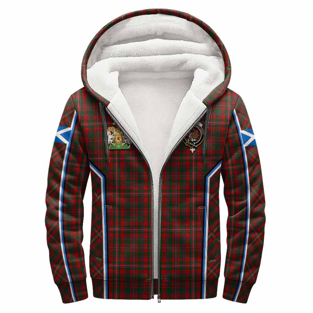 MacKinnon (McKinnon) Tartan Crest Sherpa Hoodie Scotland Coat of Arm Flag Style - Tartan Vibes Clothing