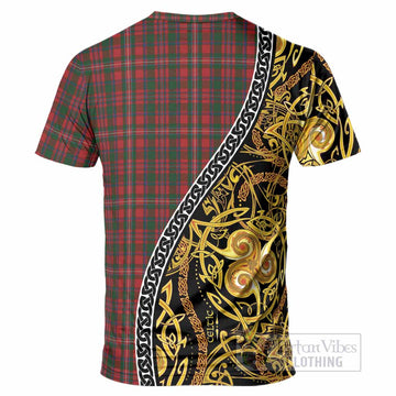 MacKinnon (McKinnon) Tartan Crest T-Shirt Celtic Knot and Triple Trickle Spiral Symbols