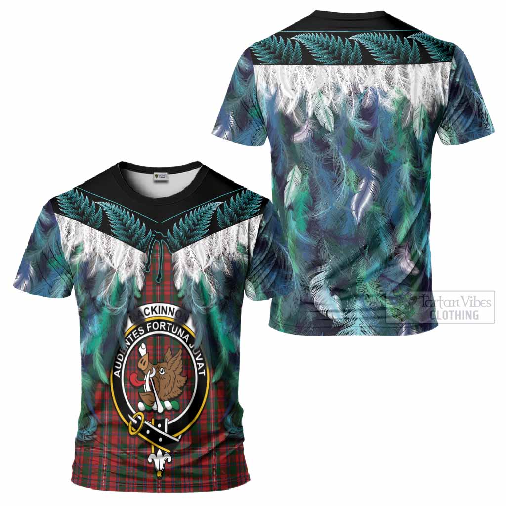 MacKinnon (McKinnon) Tartan Crest T-Shirt New Zealand Maori Korowai Cloak