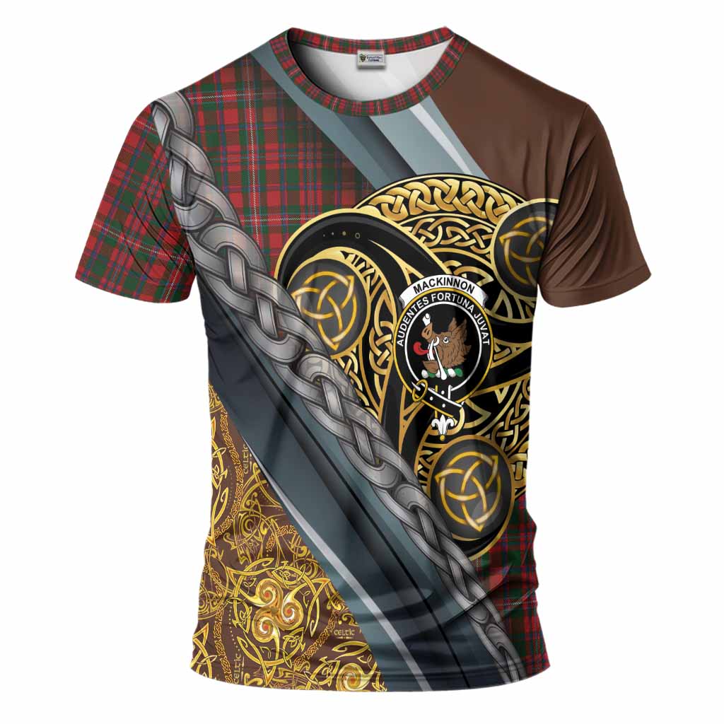 MacKinnon (McKinnon) Tartan Crest T-Shirt Scottish Triskele Celtic