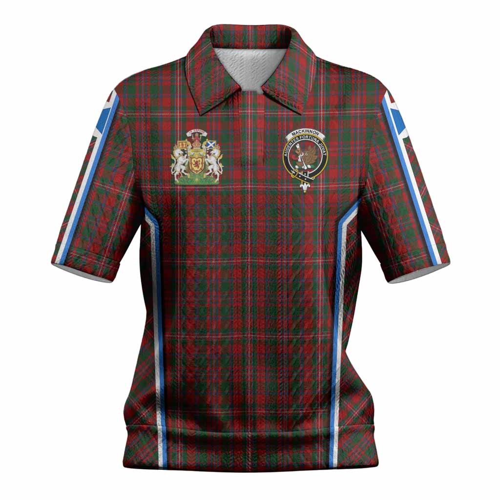MacKinnon (McKinnon) Tartan Crest Women’s Polo Sweater Top Scotland Coat of Arm Flag Style