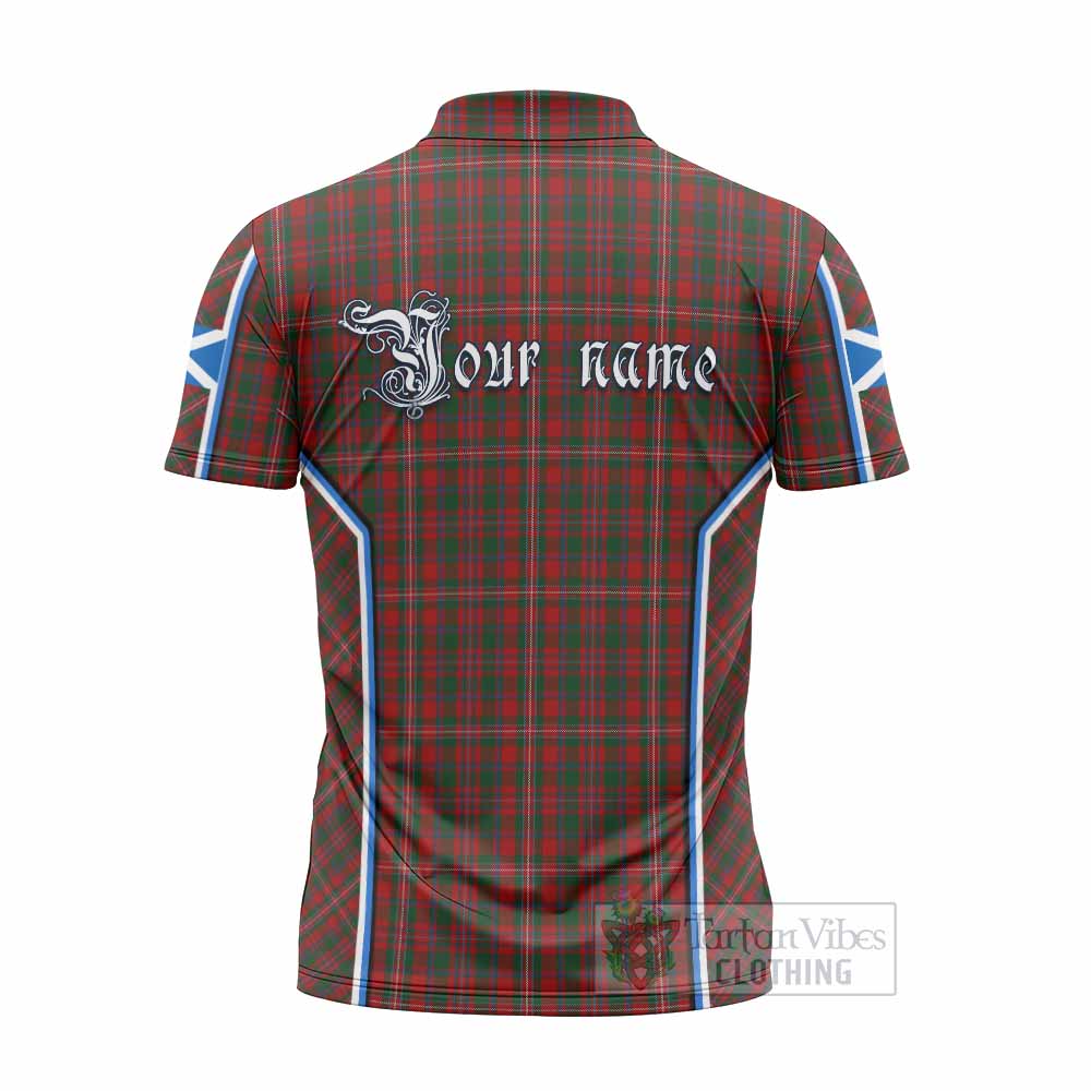 MacKinnon (McKinnon) Tartan Crest Zipper Polo Shirt Scotland Coat of Arm Flag Style - Tartan Vibes Clothing