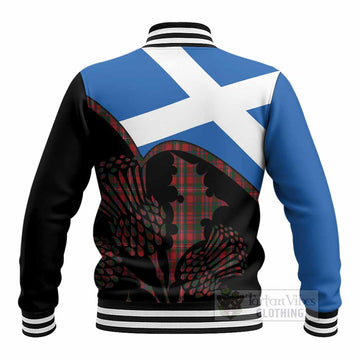 MacKinnon (McKinnon) Tartan Family Crest Baseball Jacket Scotland Thistle Floral Flag Style