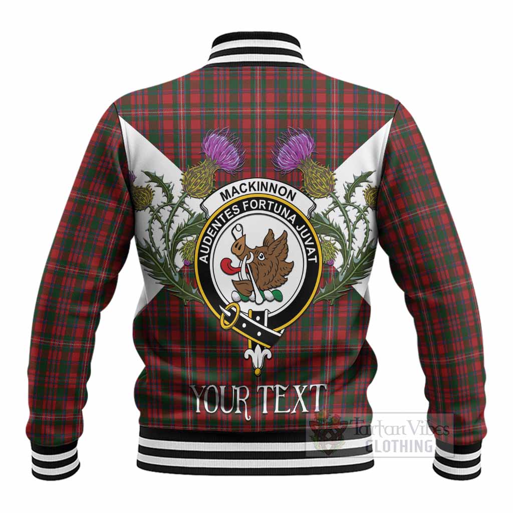 MacKinnon (McKinnon) Tartan Family Crest Baseball Jacket Scottish Burns Night Thistle Floral