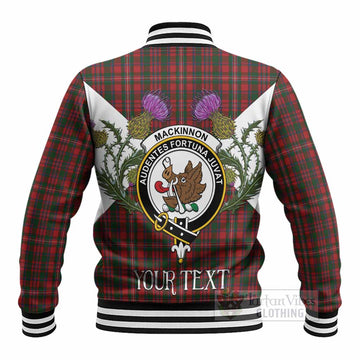 MacKinnon (McKinnon) Tartan Family Crest Baseball Jacket Scottish Burns Night Thistle Floral