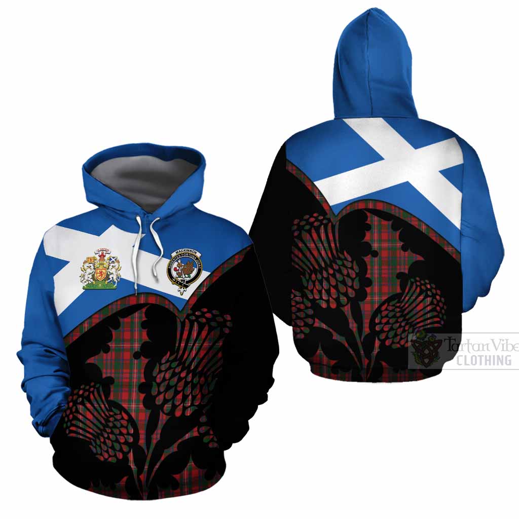 MacKinnon (McKinnon) Tartan Family Crest Cotton Hoodie Scotland Thistle Floral Flag Style