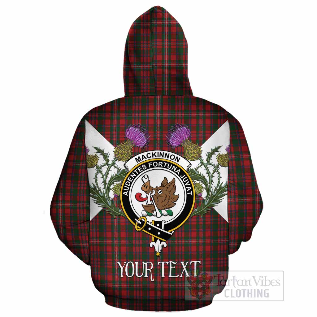 MacKinnon (McKinnon) Tartan Family Crest Cotton Hoodie Scottish Burns Night Thistle Floral