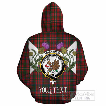 MacKinnon (McKinnon) Tartan Family Crest Cotton Hoodie Scottish Burns Night Thistle Floral