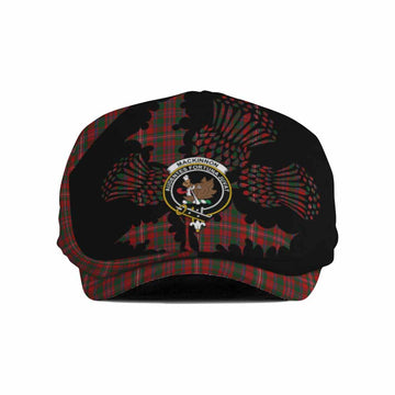 MacKinnon (McKinnon) Tartan Family Crest Flat Cap, Jeff Cap Scotland Thistle Floral