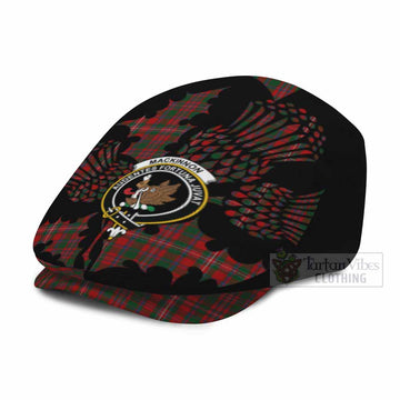 MacKinnon (McKinnon) Tartan Family Crest Flat Cap, Jeff Cap Scotland Thistle Floral