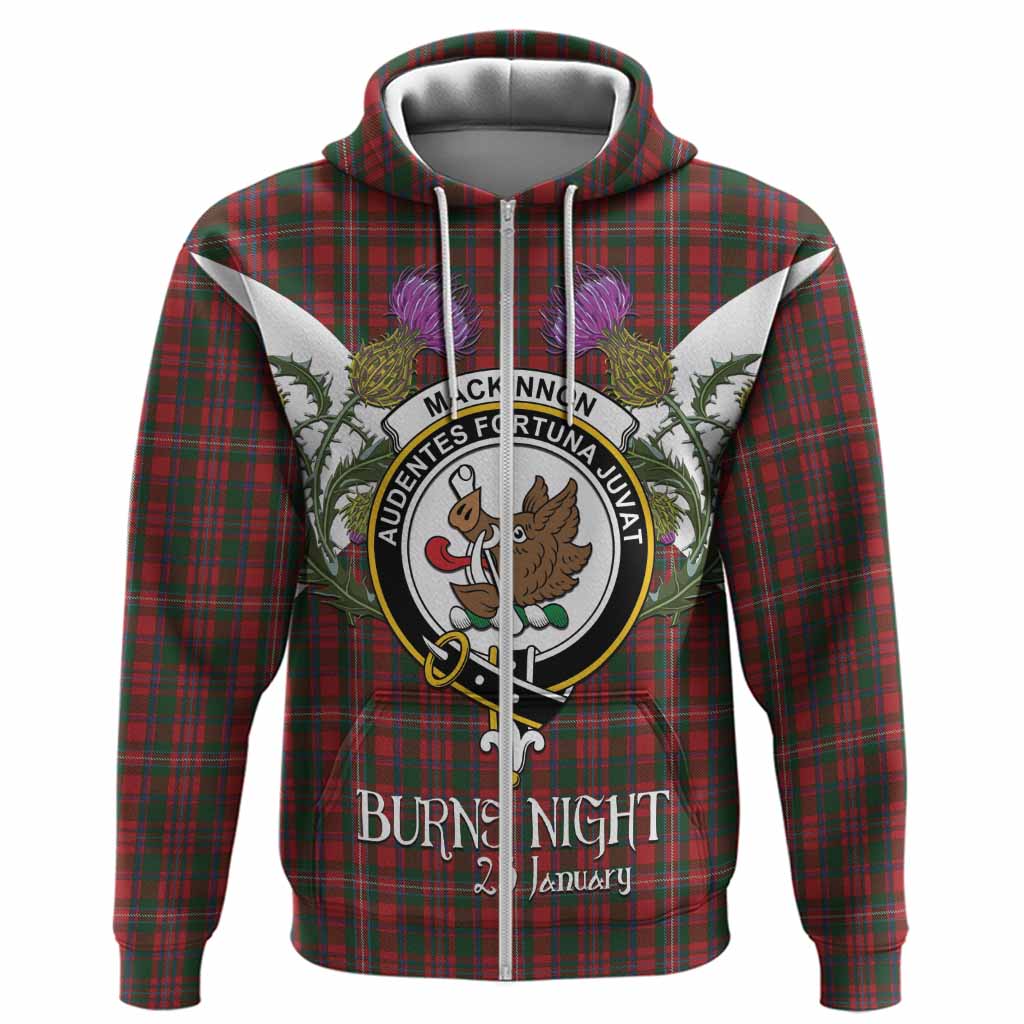 MacKinnon (McKinnon) Tartan Family Crest Hoodie Scottish Burns Night Thistle Floral