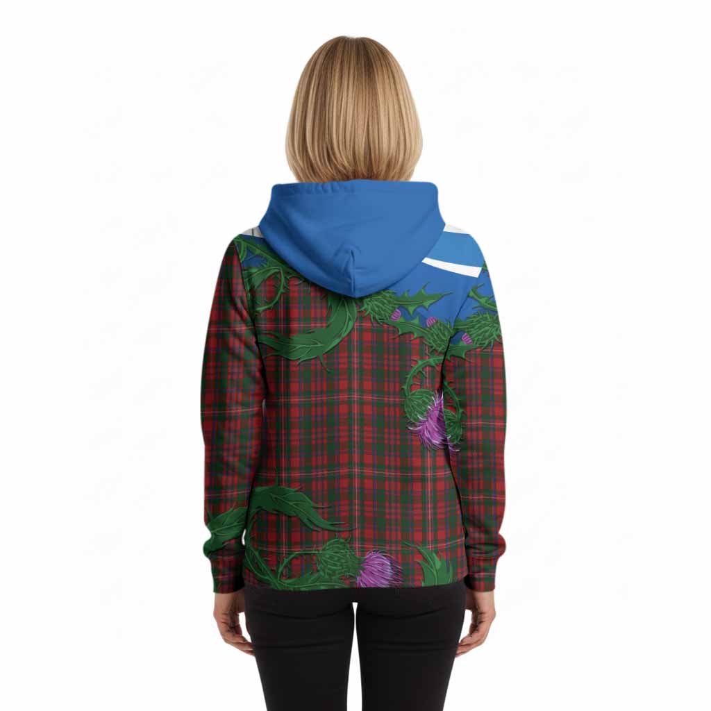 MacKinnon (McKinnon) Tartan Family Crest Hoodie Thistle in Minimalism