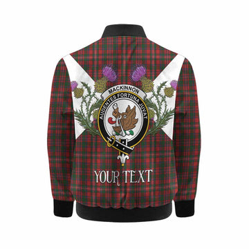 MacKinnon (McKinnon) Tartan Family Crest Kid Bomber Jacket Scottish Burns Night Thistle Floral