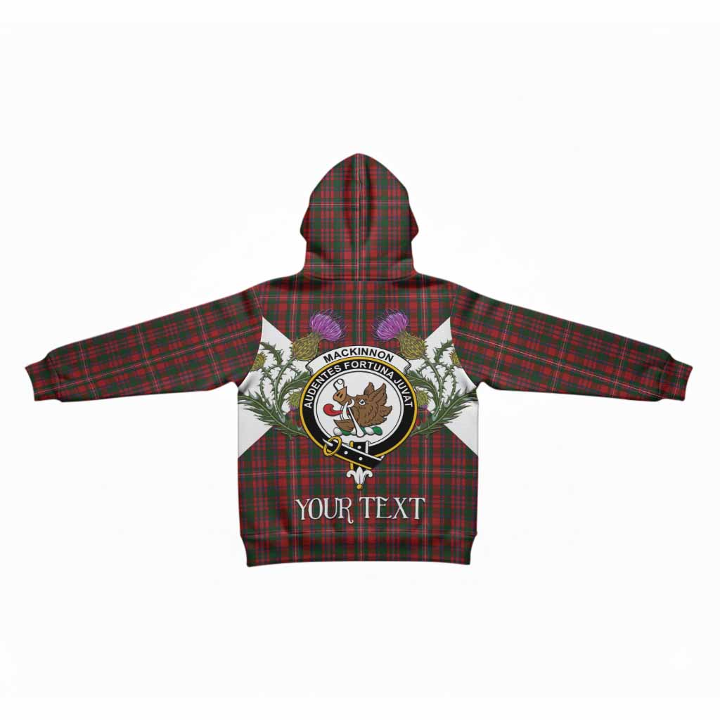 MacKinnon (McKinnon) Tartan Family Crest Kid Hoodie Scottish Burns Night Thistle Floral