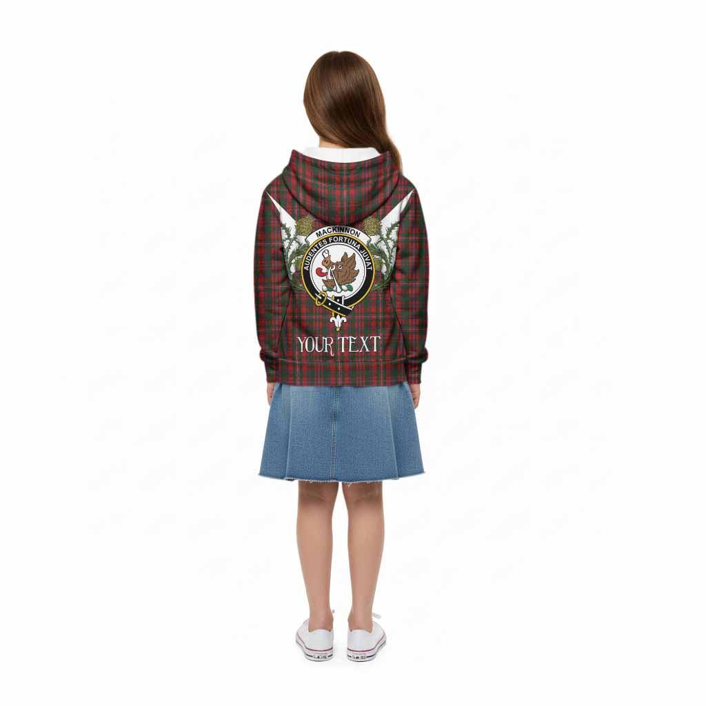 MacKinnon (McKinnon) Tartan Family Crest Kid Hoodie Scottish Burns Night Thistle Floral
